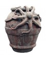 Orcio con doppio polpo H.70cm - Octopus vulgaris - terracotta