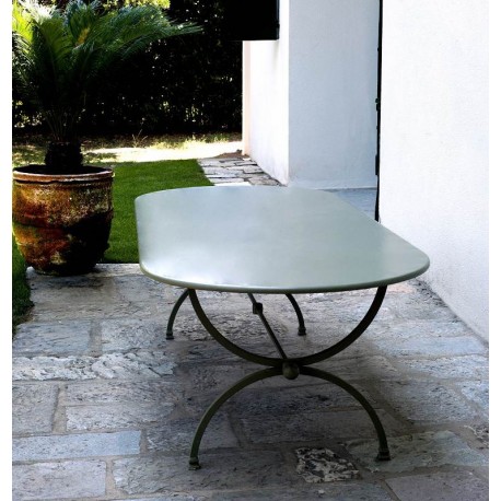 Wrought iron oval table 200 X 110 cm