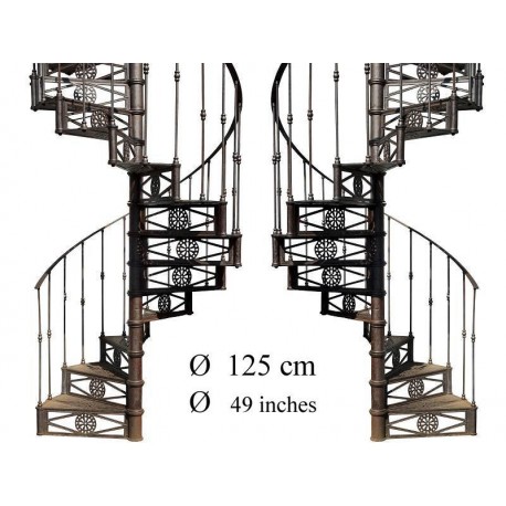 Cast iron spiral staircase - diameter 125 cm.