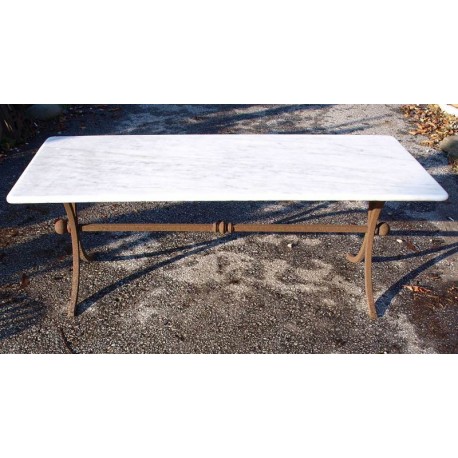 Tavolinetto in ferro e marmo 130cm