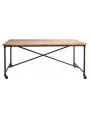 Tavolo minimalista 180 cm in ferro e legno antico