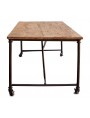 Tavolo minimalista 180 cm in ferro e legno antico