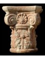 Capitello corinzio H.47cm/40x40cm in terracotta