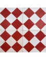 Cement Tiles Red White Check