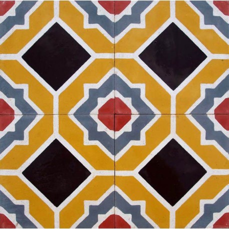 Cement Tiles OCRE RED WHITE BLACK GREY