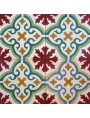 Cement tiles Central Leaf Red Green Ocher