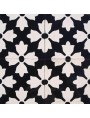 Cement tiles Black Background White Flowers