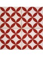 Cement tiles Decorated Geometric Design Red and White