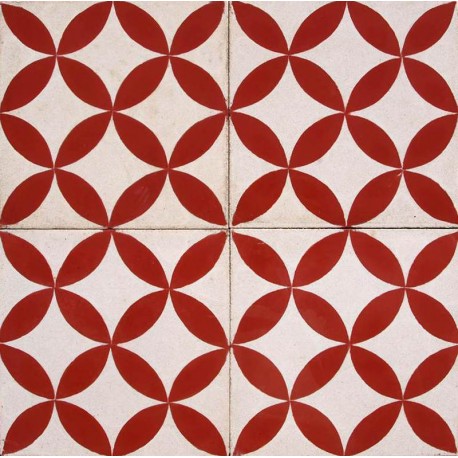 Cementine idrauliche Decorate Disegno Geometrico Rosso Bianco