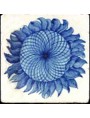 Majolica tile blue sunflower