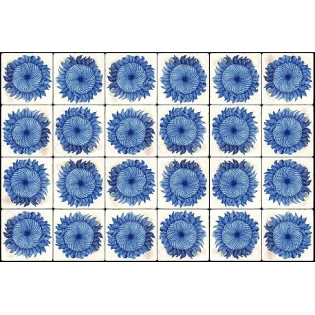 Blue sunflowers panel