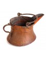 Copper pot for cooking on fireplace