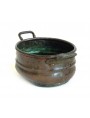 Copper pot for cooking on fireplace