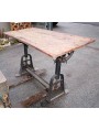 Iron table and wood