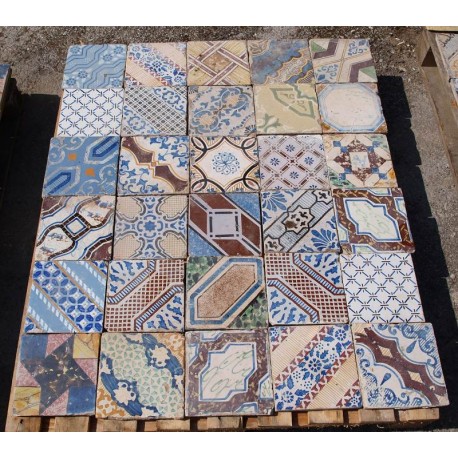 Panel with 30 original ancient tiles