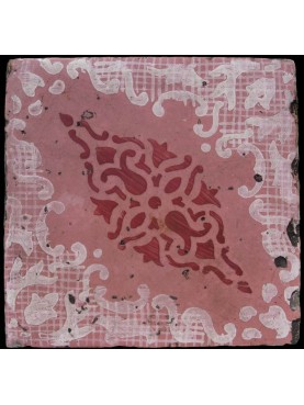 Ancient pink majolica tile