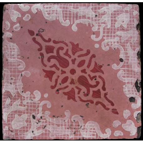 Ancient pink majolica tile