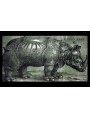 Il Rinoceronte di Albrecht Durer terracotta bianca