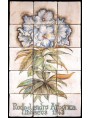 Flowers maiolica panel rhododendron