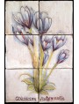 Flowers maiolica panel Colchicum