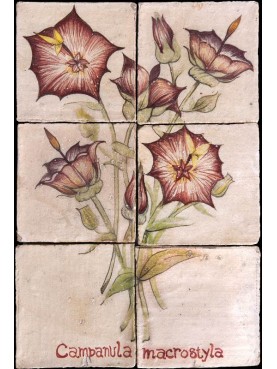 Flowers maiolica panel Bellflower