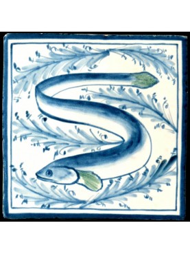 Eel fish majolica tile azulejos