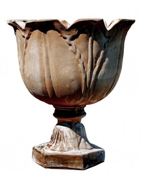 Terracotta Chalices tulip-shaped - large