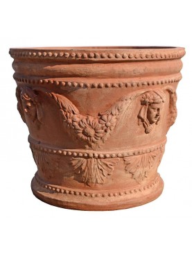 Testone festonato grande Ø48cm, vaso da fiori in terracotta