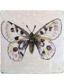 Hand made majolica tile with Apollo butterfly