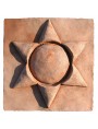 Small Terracotta bas-relief six-pointed star