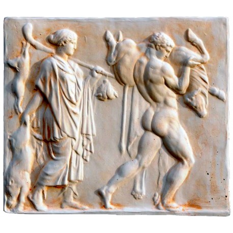 White Terracotta basrelief Hercules