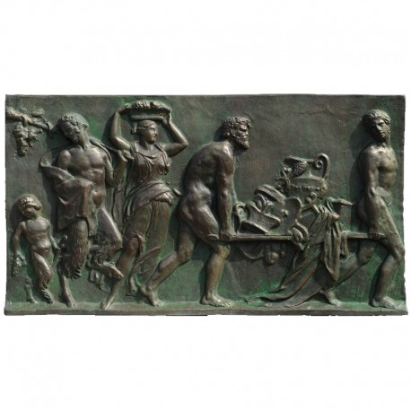 Terracotta bas-relief - Bronze patina