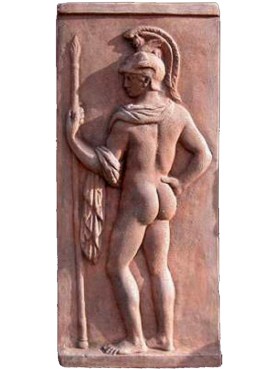 GUERRIERO GRECO, bassorilievo in terracotta