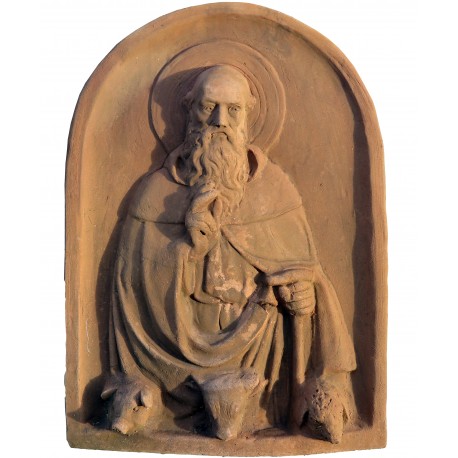 Sant' Antonio abate in terracotta con gli animali