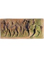 Terracotta basrelief Horses and Greeks Knights