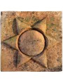 Small Terracotta bas-relief six-pointed star