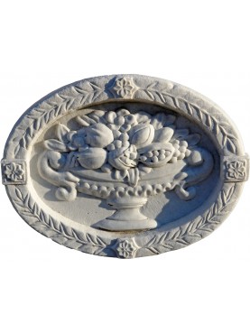 White Carrara Marble Oval with fruits