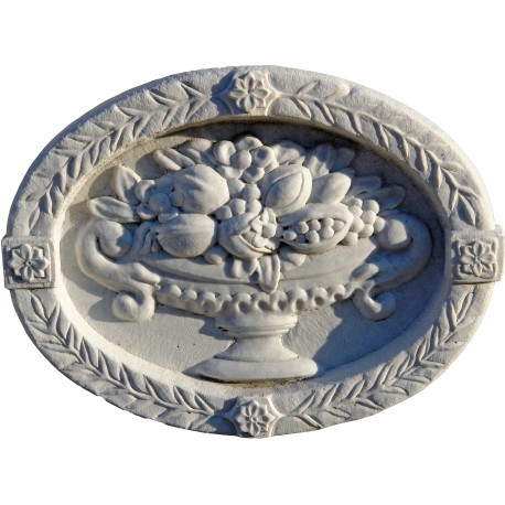 White Carrara Marble Oval with fruits