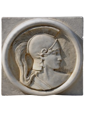 White Carrara marble Athena basrelief