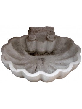 White Carrara shell sink