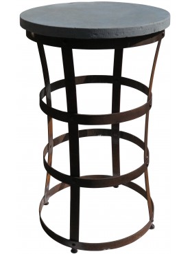 Stone and wrought iron table Ø60cms - our production