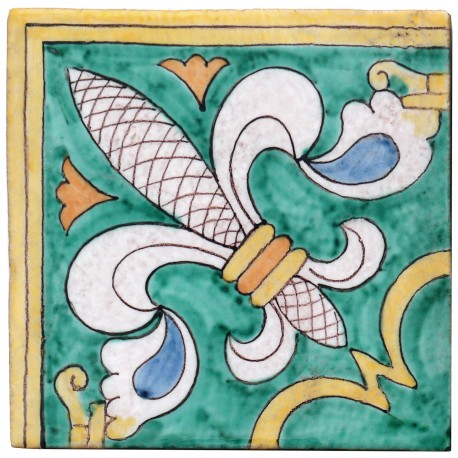 Reproduction of a tile from Tuscany of Reinassance period