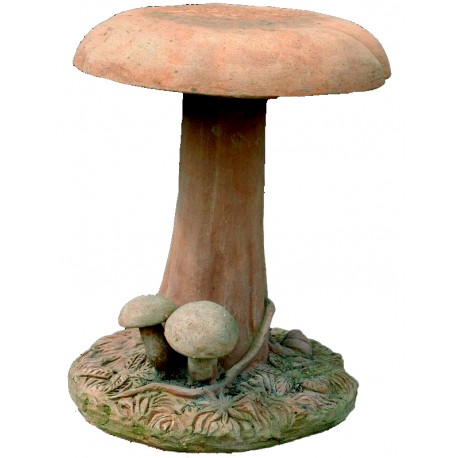 Terracotta mushroom stool