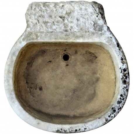 Ancient Italian white carrara marble sink