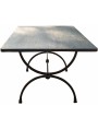 Iron table with a slate slab Ligure split