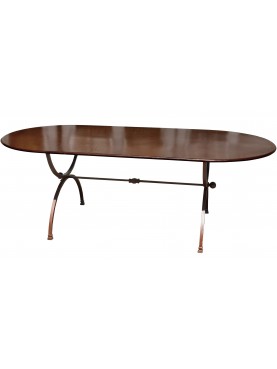 Table in iron 280 x 100 cm two legs