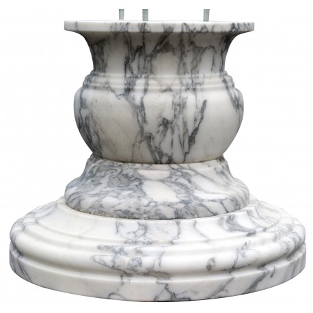 Large marble base Arabescato Apuano marble