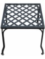 Iron stool with woven seat and spread legs
