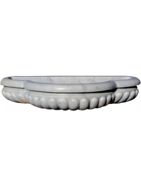 White Carrara SMOOTHED marble fountain basin