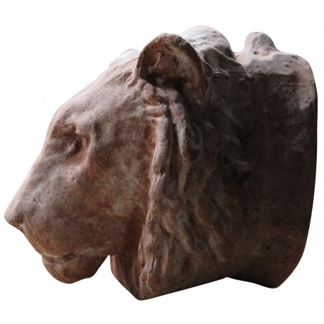 Terracotta lion head